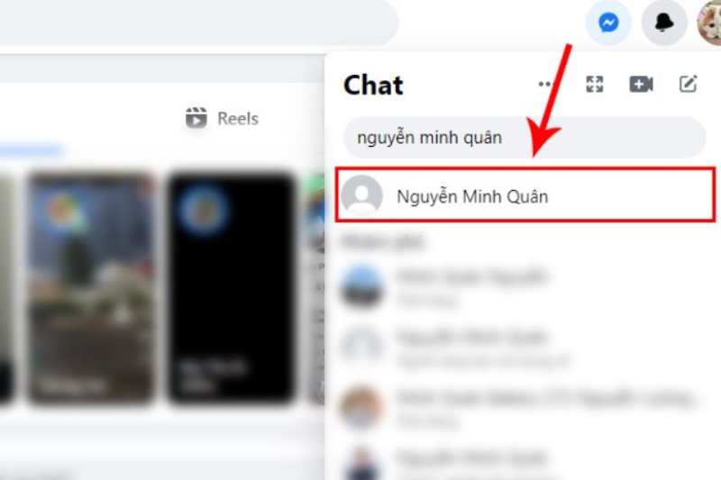 Tìm tên tài khoản trong Messenger để xem tin nhắn hạn chế