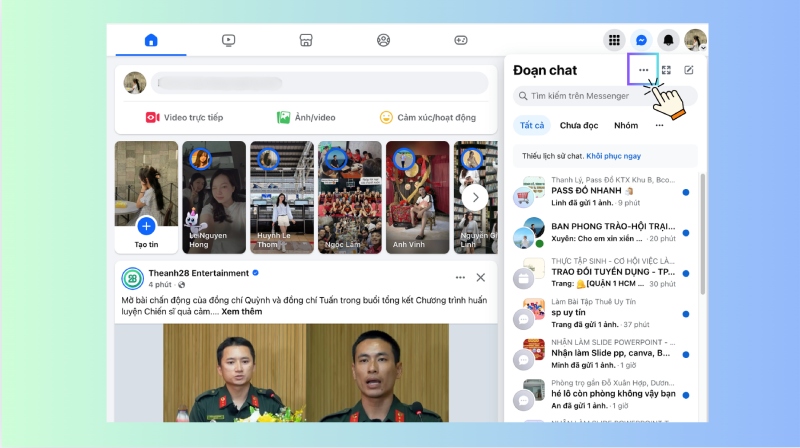 Cài đặt đoạn chat trên Messenger để kiểm tra tin nhắn hạn chế