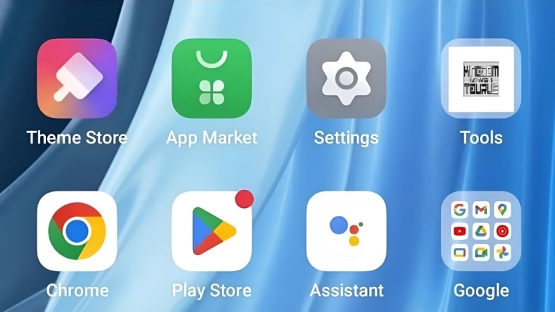 Biểu tượng App Market cùng các ứng dụng khác trên màn hình chính