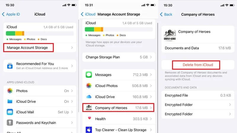 Tìm và xóa dữ liệu trò chơi lưu trên iCloud