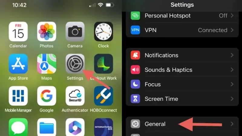 Truy cập Cài đặt trên iPhone và chọn mục Cài đặt chung