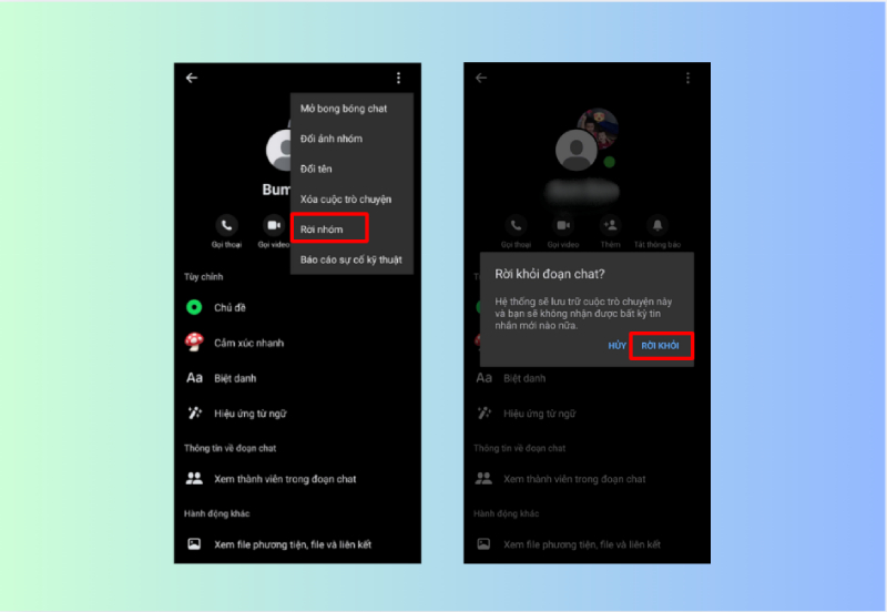 Rời nhóm chat Messenger trên điện thoại