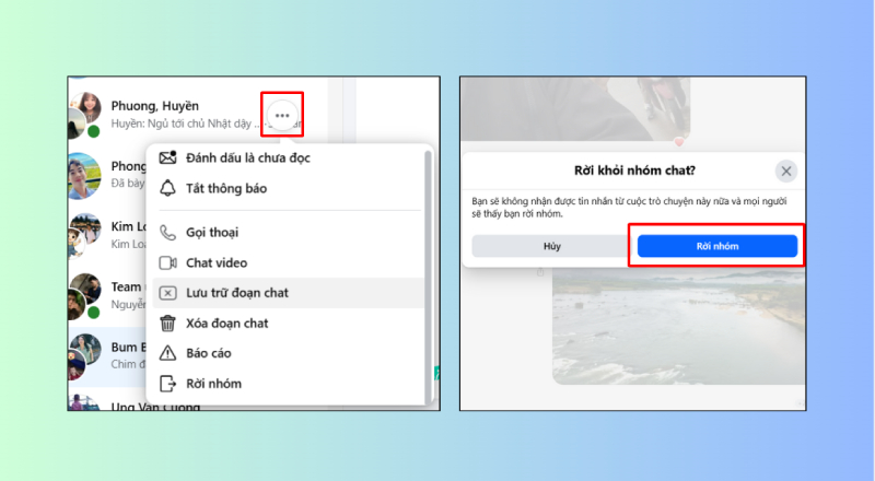 Rời nhóm chat Messenger trên máy tính
