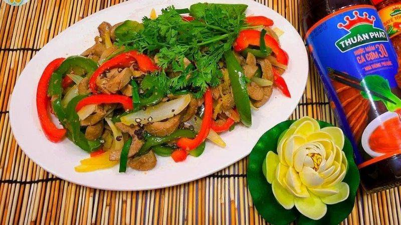 Cật heo xào sa tế cay ngon