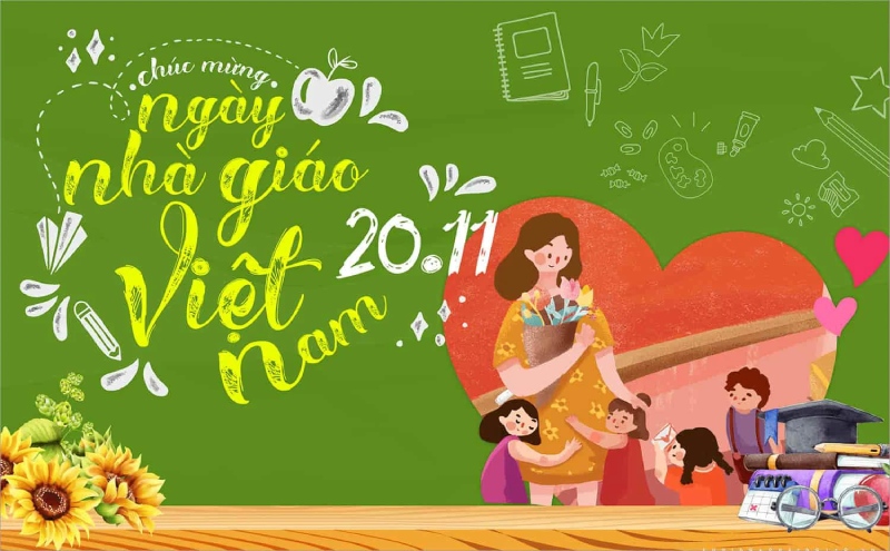 Mừng ngày Nhà giáo Việt Nam 20/11 với hình ảnh cô giáo và học sinh
