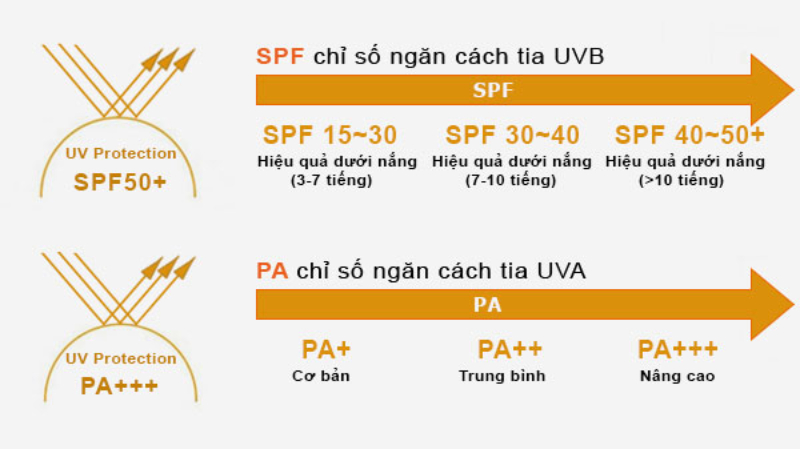 Chỉ số UVB và UVA