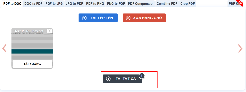 Tải tệp lên để tải file cần xử lý