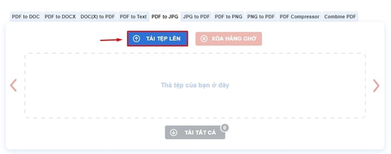 Click vào mục Tải tệp lên như hình trên