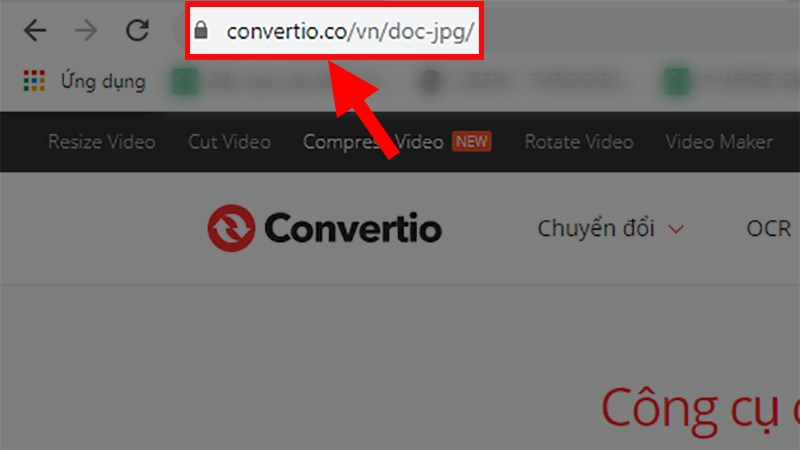 Giao diện, tên miền của website convertio