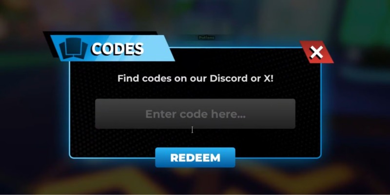 Khung nhập mã code trong Anime Card Clash 
