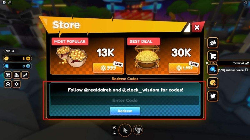 Nhập mã code vào ô “Enter Code” và nhấn “Redeem” để nhận phần thưởng
