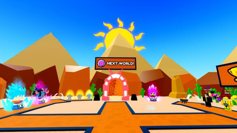 Khu vực cổng sang thế giới mới trong game Anime Combats Simulator