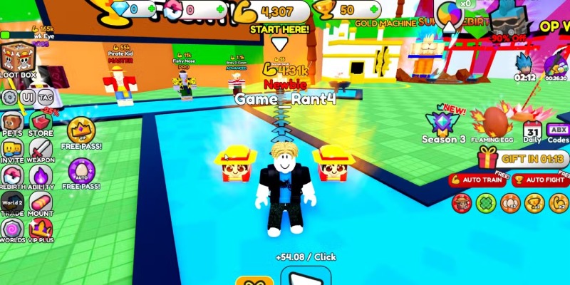 Nhân vật chính đứng giữa bản đồ trong game Anime Combats Simulator