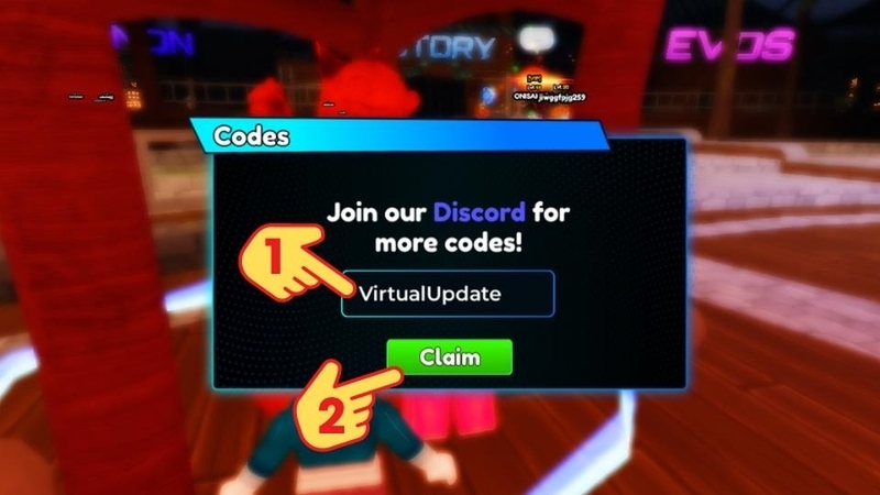 Người chơi nhập mã VirtualUpdate trong khung code để nhận quà