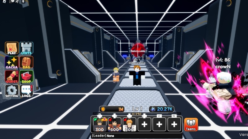 Giao diện sảnh chính của Anime World Tower Defense