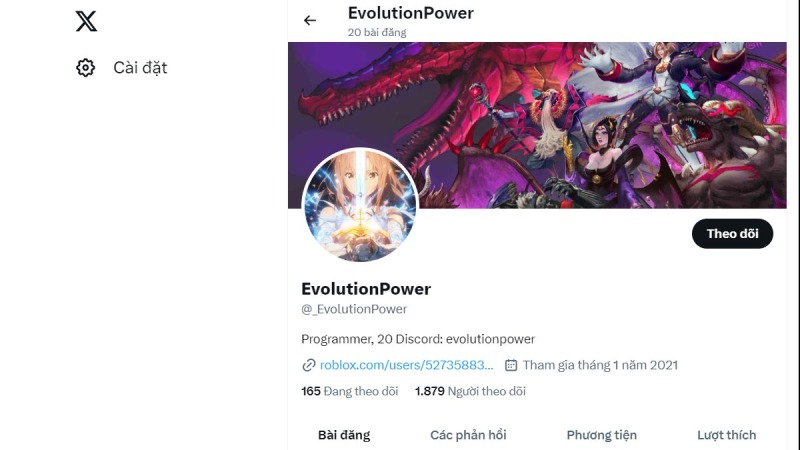 Tài khoản X của EvolutionPower – dev chính của game Attack on Titan Revolution.