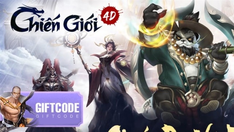 Banner chính thức game Chiến Giới 4D kèm nút nhận giftcode