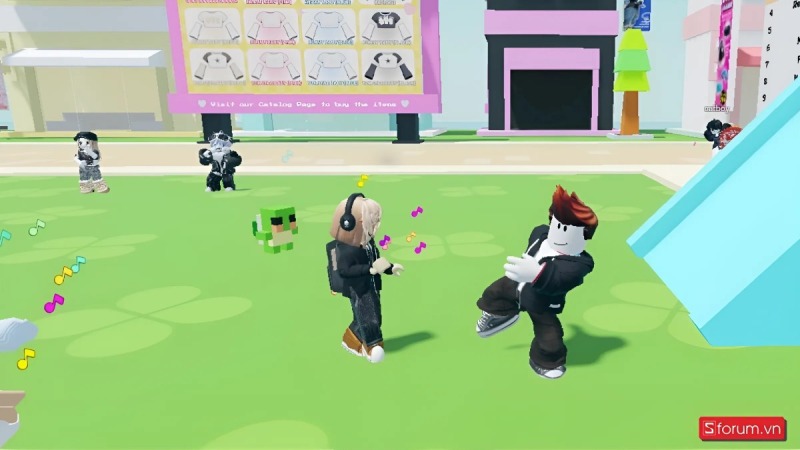 Nhân vật Roblox đang nhảy múa trong thế giới Dance for UGC