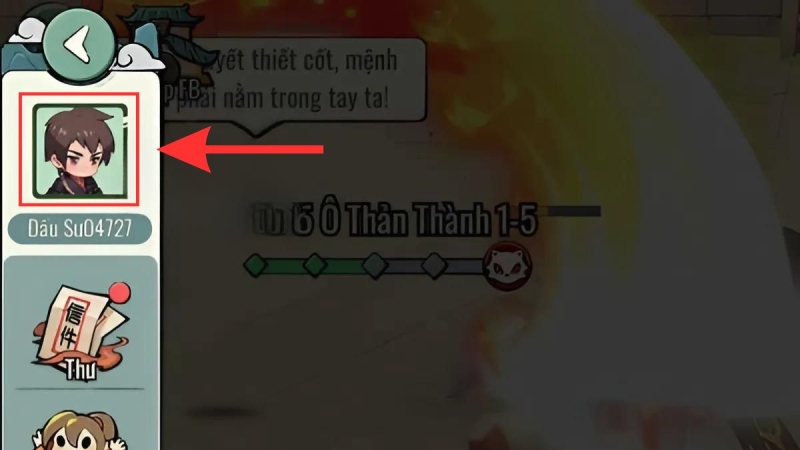 Chọn vào ảnh đại diện để truy cập thông tin nhân vật