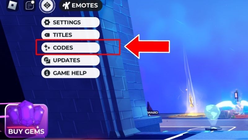 Chọn code để nhập code game