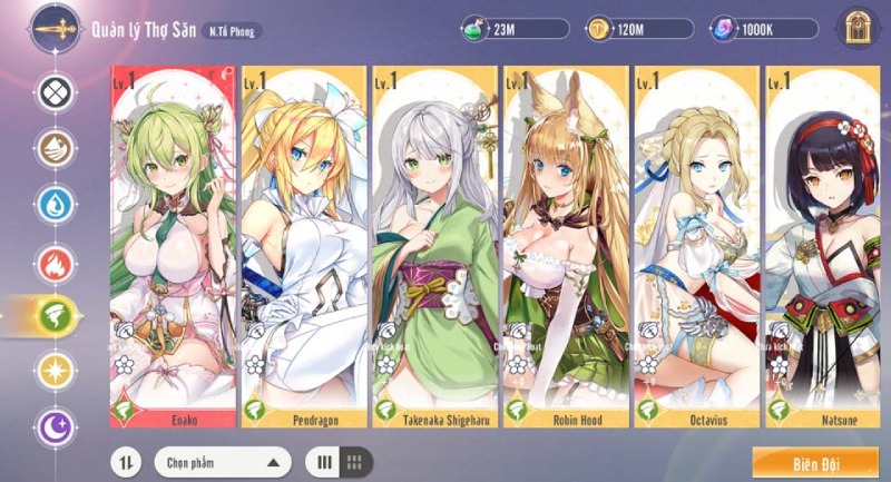 Danh sách các nhân vật nữ anime trong game