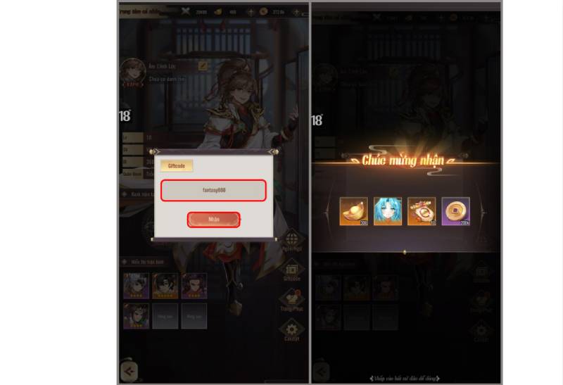 Nhập giftcode và nhận phần thưởng trong game Huyền Tướng 3Q