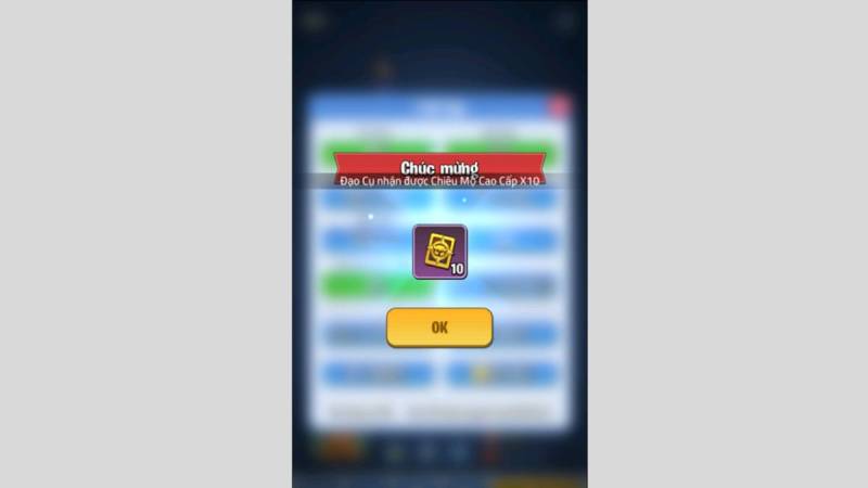 Màn hình nhận phần thưởng từ mã giftcode trong Kingdom Guard.