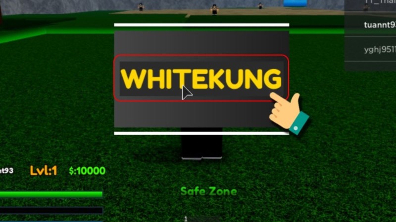Nhập mã WHITEKUNG vào ô trống của game