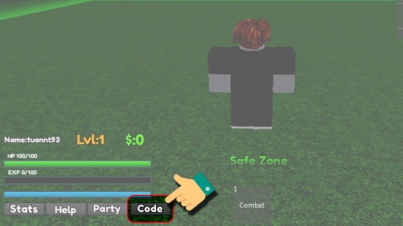 Nhấp vào mục Code hiện trên màn hình Game Last Pirate 