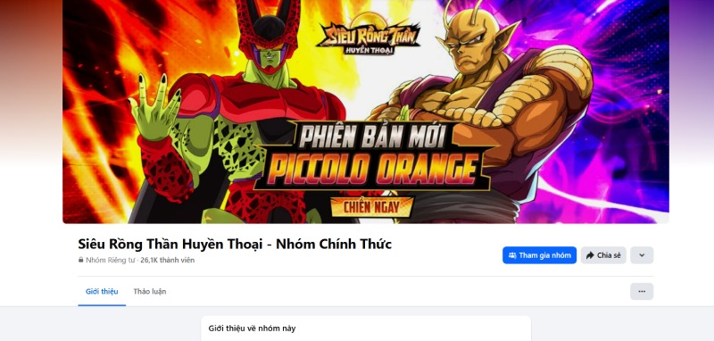 Trang chủ và fanpage chính thức của game Rồng Thần Huyền Thoại