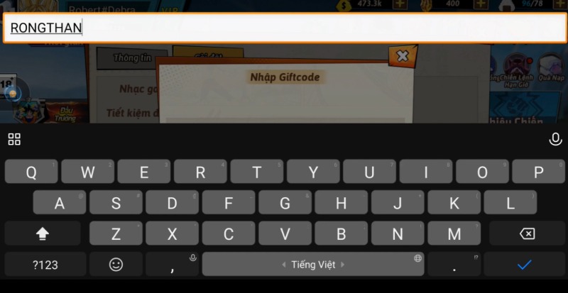 Nhập code"RONGTHAN" để nhận quà