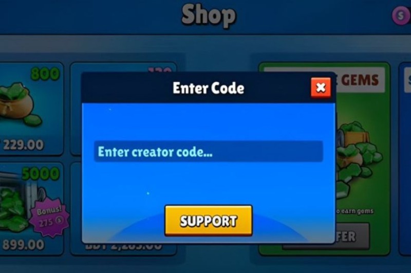 Màn hình nhập code để nhận quà