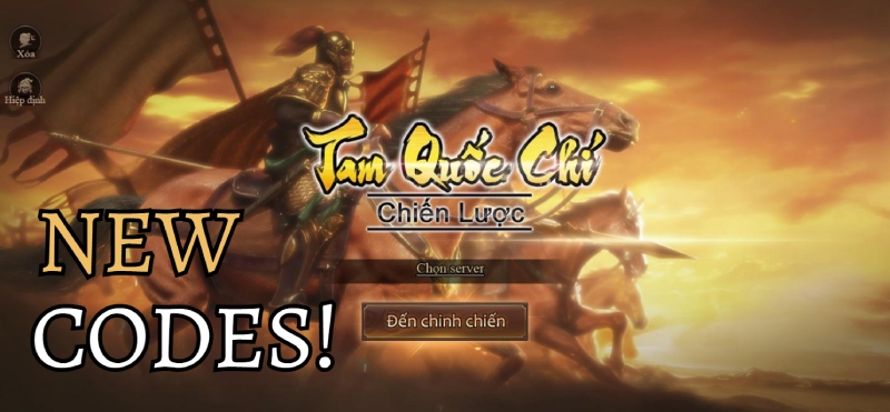 giao diện chính game Tam Quốc Chí: Chiến Lược với thông báo có mã code mới