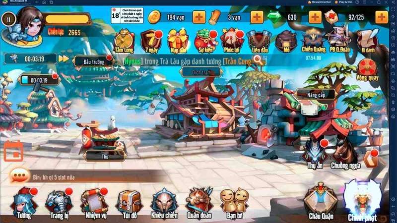 Giao diện trong game Huyền Tưởng 3Q.