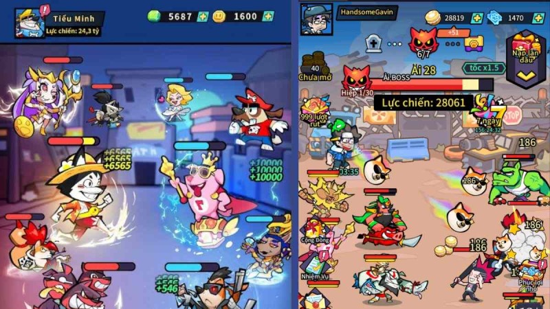 Giao diện trong trận đấu của Game X-Dogs