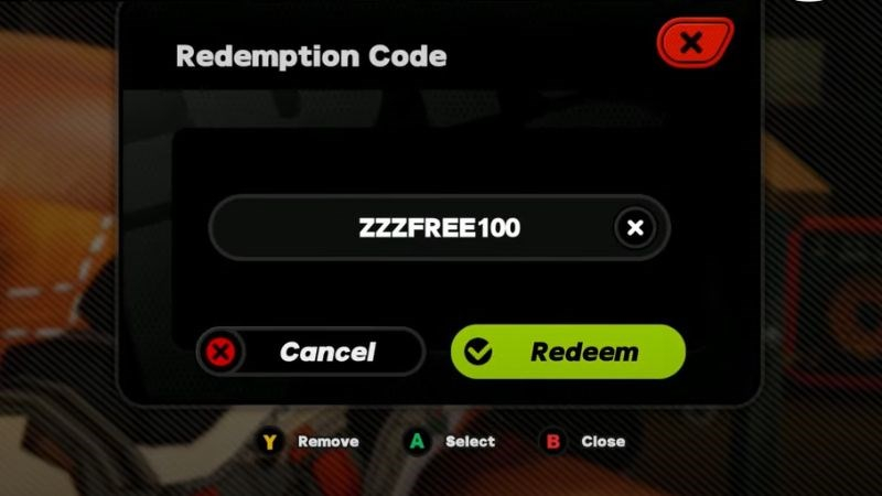 Ví dụ khi nhập mã thành công với code ZZZFREE100