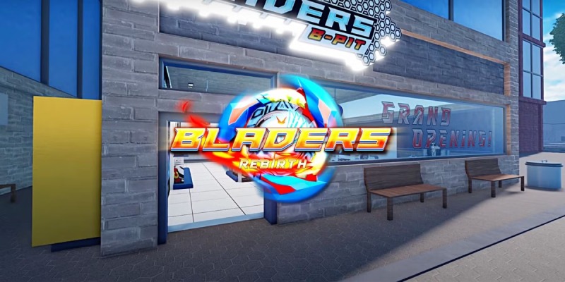 Logo Bladers: Rebirth trước cửa hàng trong game