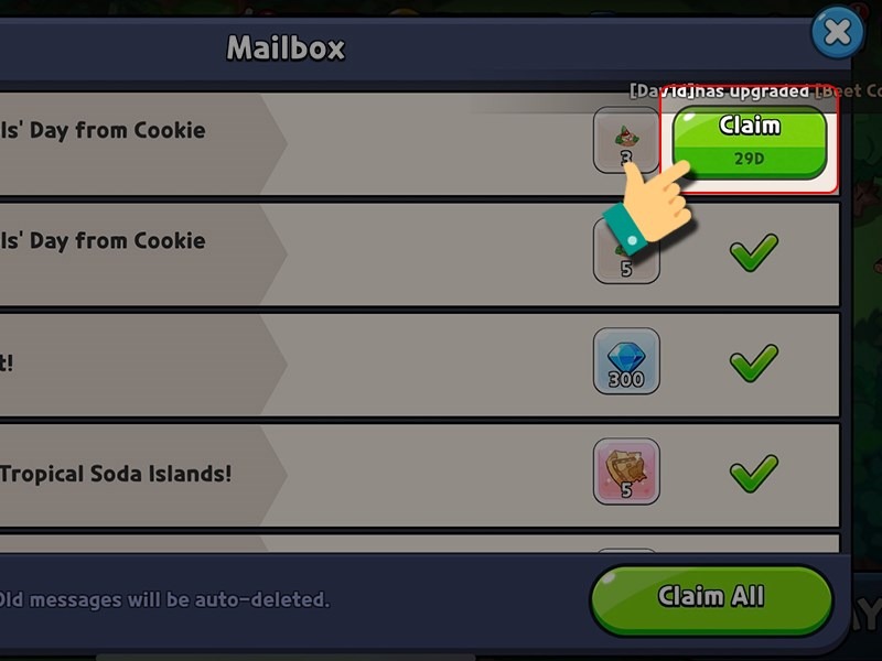 Nhận quà từ hộp thư trong Cookie Run: Kingdom