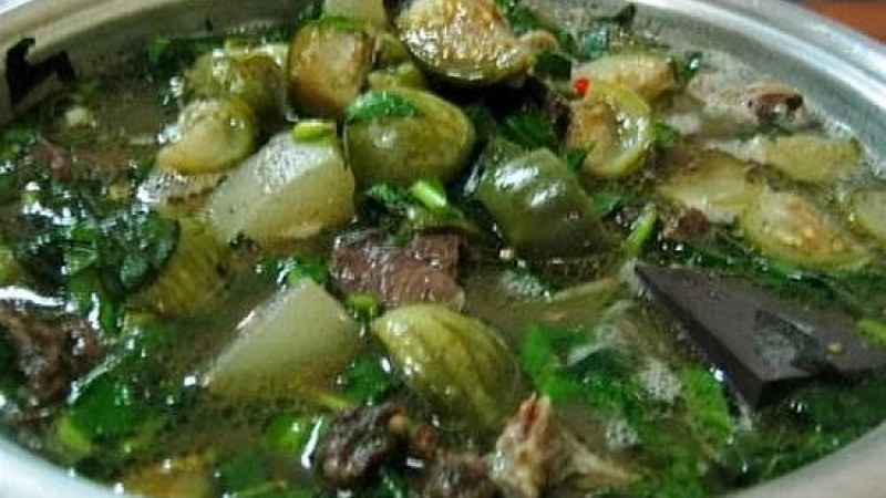 Da bò nấu cà đắng hấp dẫn