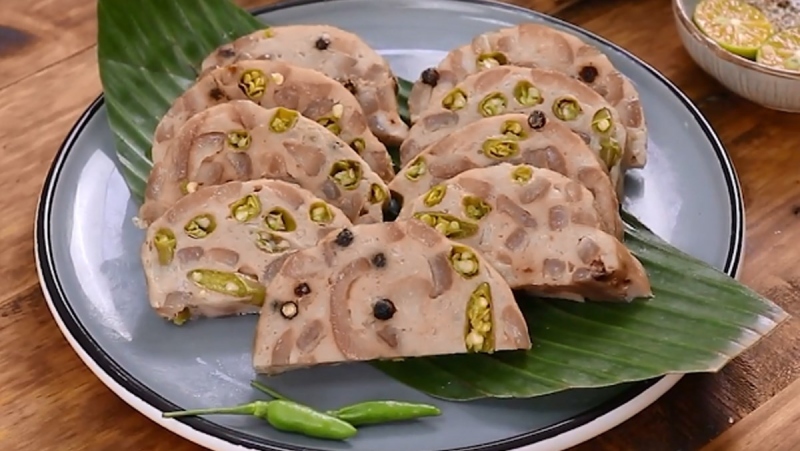 Chả bì heo ớt xiêm xanh cay thơm