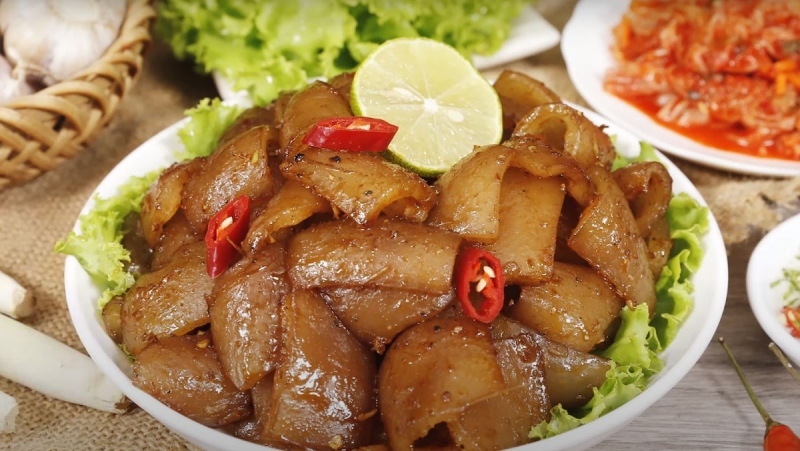 Da heo nướng giòn rụm bên ngoài, mềm thơm bên trong