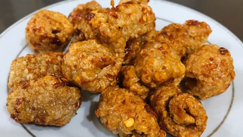 Da heo chiên giòn mắm tỏi giòn rụm