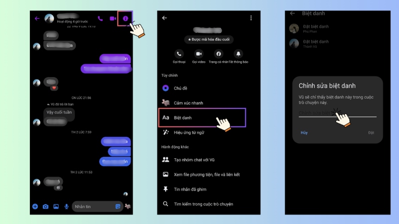Hướng dẫn từng bước đặt biệt danh cho bạn bè trên Messenger bằng điện thoại