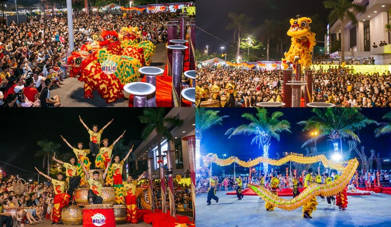 Lễ hội múa lân tại Đà Nẵng, đông đảo khán giả xem biểu diễn