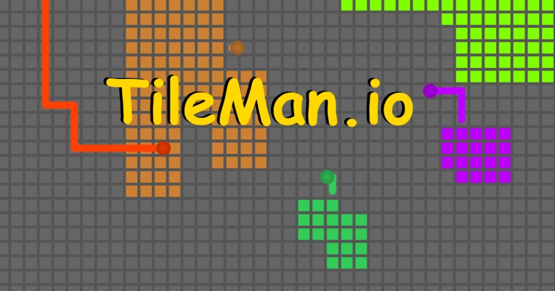 Các đường rắn nhiều màu trong TileMan.io trên nền ô vuông