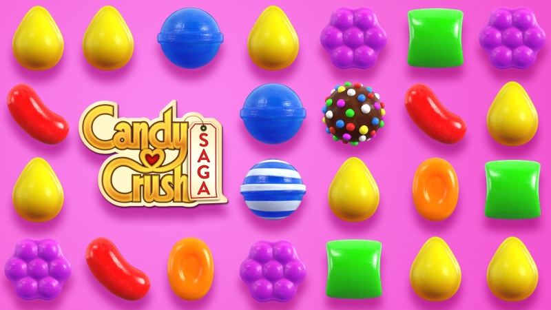 Các viên kẹo nhiều màu sắc trong trò chơi Candy Crush Saga