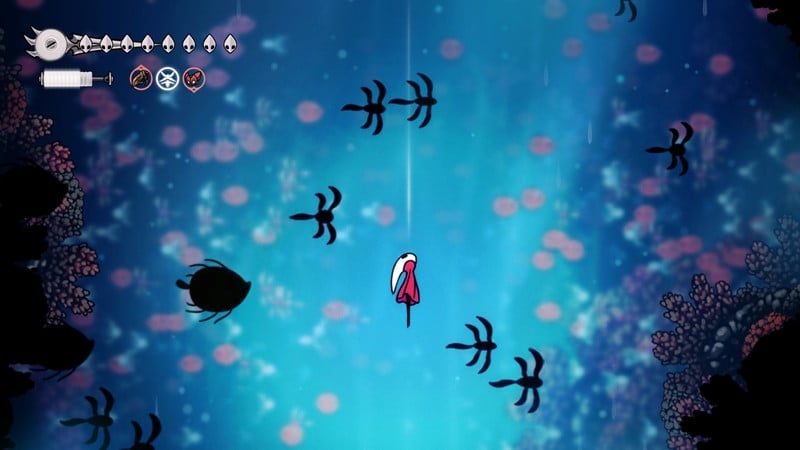 Giao diện trò chơi dưới thủy cung trong game Hollow Knight: Silksong