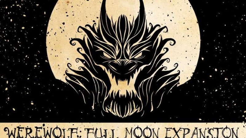 Game Werewolf Full Moon với họa tiết đầu sói nghệ thuật trước mặt trăng