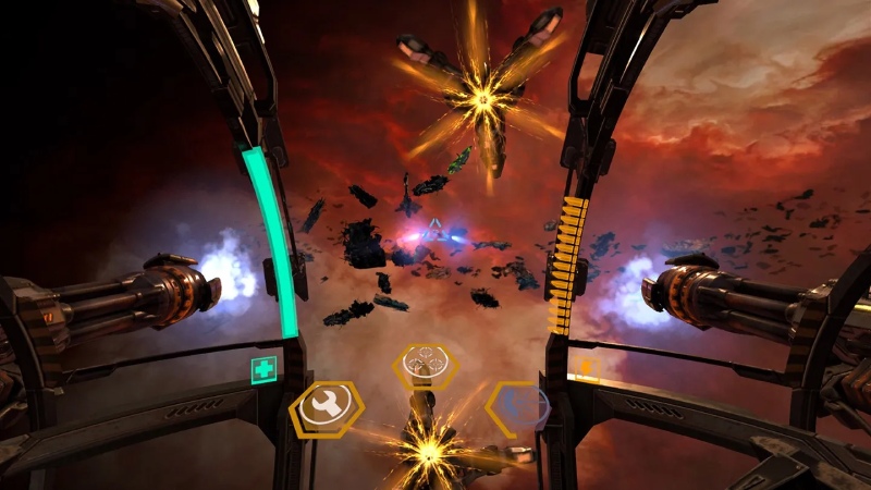 Cảnh bắn súng cực chất trong game Gunjack 2: End of Shift