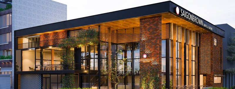 Quán cà phê Saigon Brown với thiết kế hiện đại, thu hút nhiều thực khách vào mùa Noel